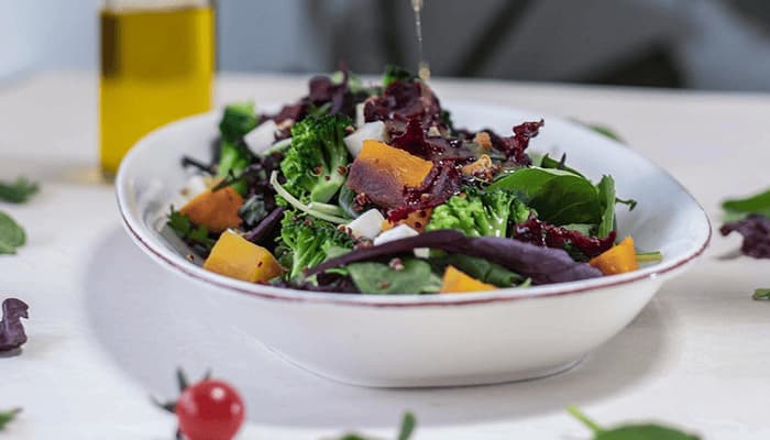 Salad at a healthy restaurant in Cusco