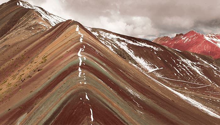 Seven-Colored Mountain with snow