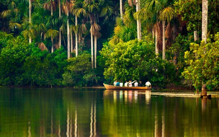 Río Tambopata en la Amazonía peruana, destino del tour "7 Atractivos Increíbles de Tambopata" con Guru Explorers.
