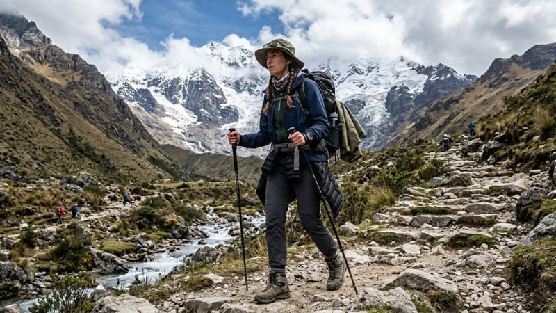 viajera haciendo el  salkantay trek