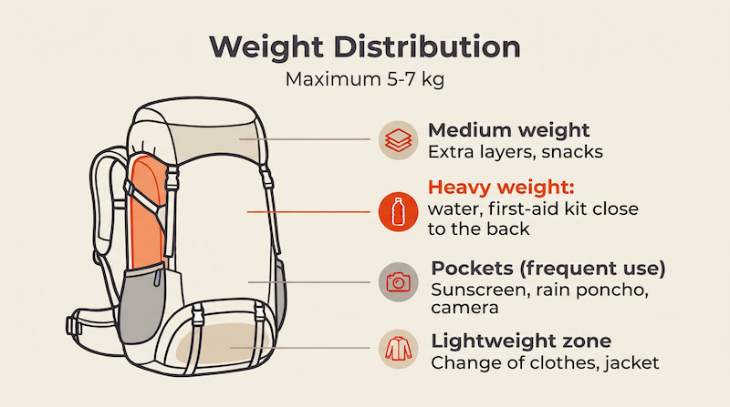 How to pack weight in your Inca Trail backpack without going over 7 kilos